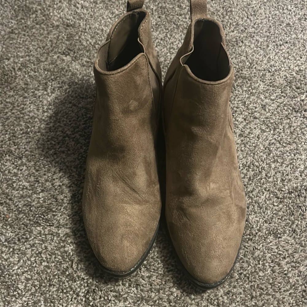 suede low booties
